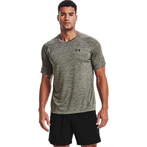 Under Armour Men's Tech 2.0 V-Neck Short-Sleeve T-Shirt , Victory Green (369)/Black, X-Large