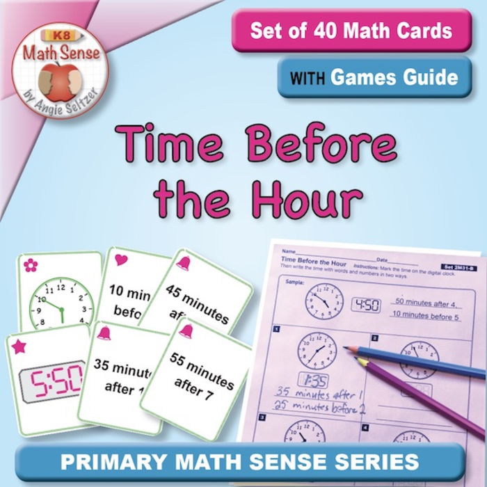 Time Before the Hour: 40 Math Cards with Games Guide 2M31-B