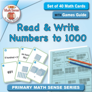 read and write numbers to 1000: 40 math cards with games guide 2b15
