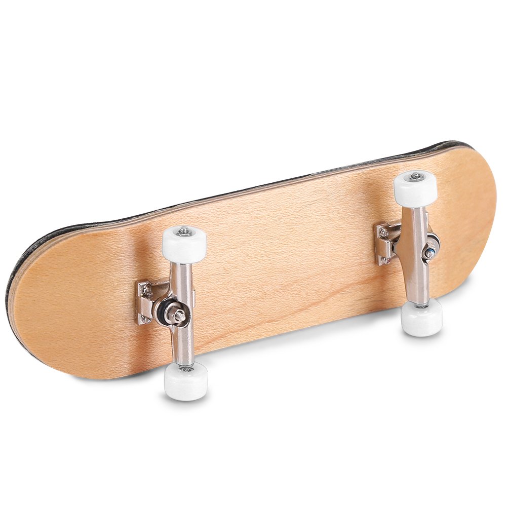 Hongzer Mini Skateboards for Fingers, Maple Wooden+Alloy Fingerboard Finger Skateboards with Box Reduce Pressure Kids Gifts, Finger Toy Skateboards(White)