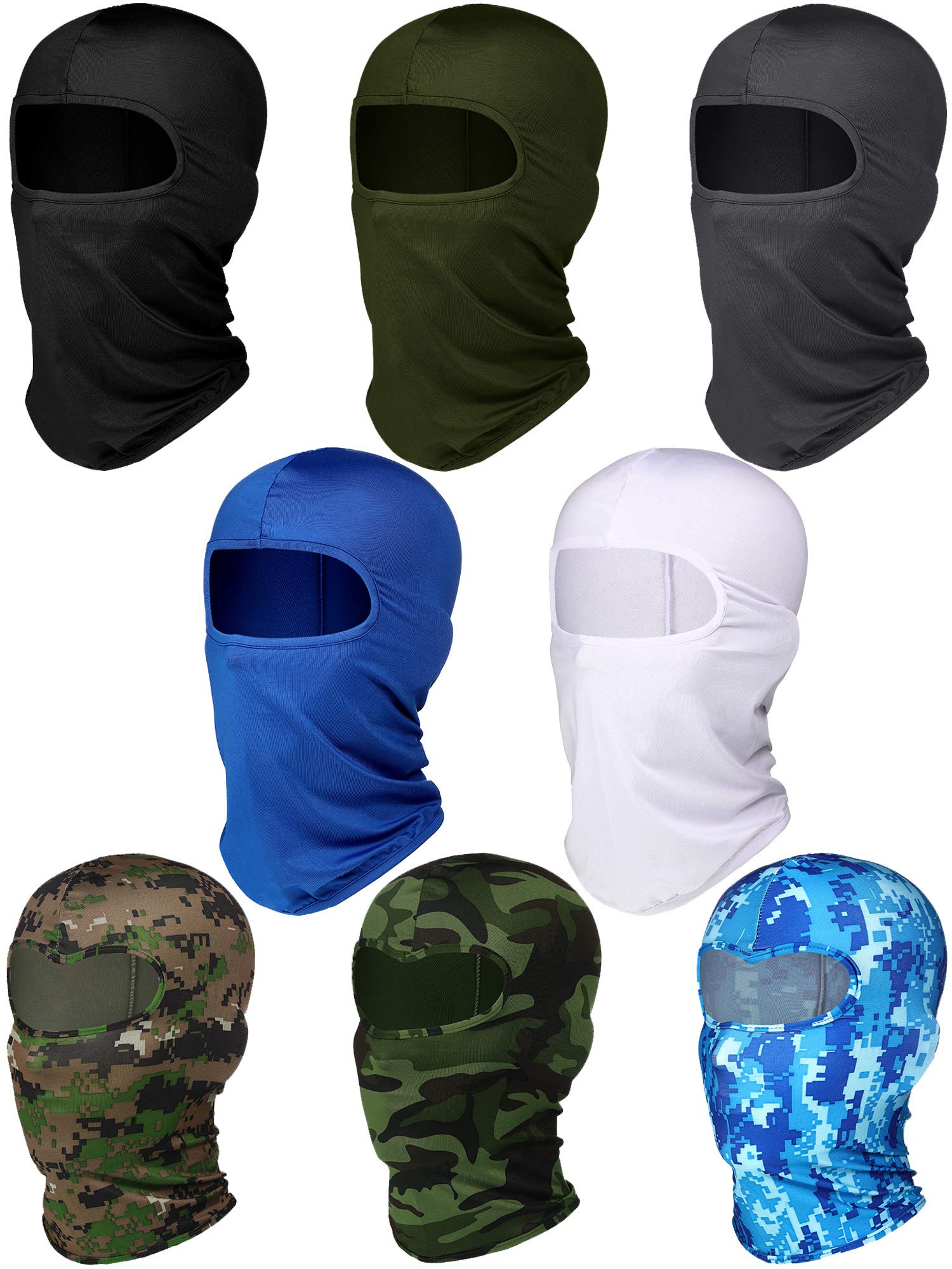 SATINIOR 8 Pcs Balaclava Face Cover Summer Face Mask UV Protection Outdoor Balaclava Windproof Sun Balaclava