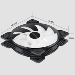 upHere 120mm RGB LED Case Fan,Remote Control,Quiet Edition High Airflow Adjustable Color LED Case Fan for PC Cases, CPU Coolers,Radiators System,3-Pack /SR12-06-3-US