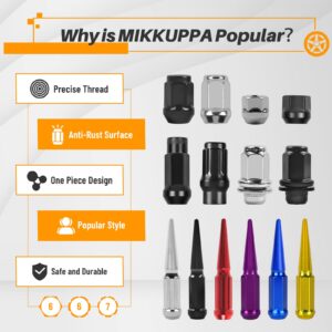 MIKKUPPA M12x1.5 Spline Lug Nuts - Replacement for 2006-2019 Ford Fusion, 2000-2019 Ford Focus, 2001-2019 Ford Escape Aftermarket Wheel - 20pcs Chrome Closed End Lug Nuts