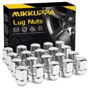 mikkuppa 9/16-18 one-piece chrome oem factory style large acorn seat lug nuts replacement for 2005-2010 dodge dakota, 2004-2009 dodge durango, 2002-2011 dodge ram 1500 factory wheels