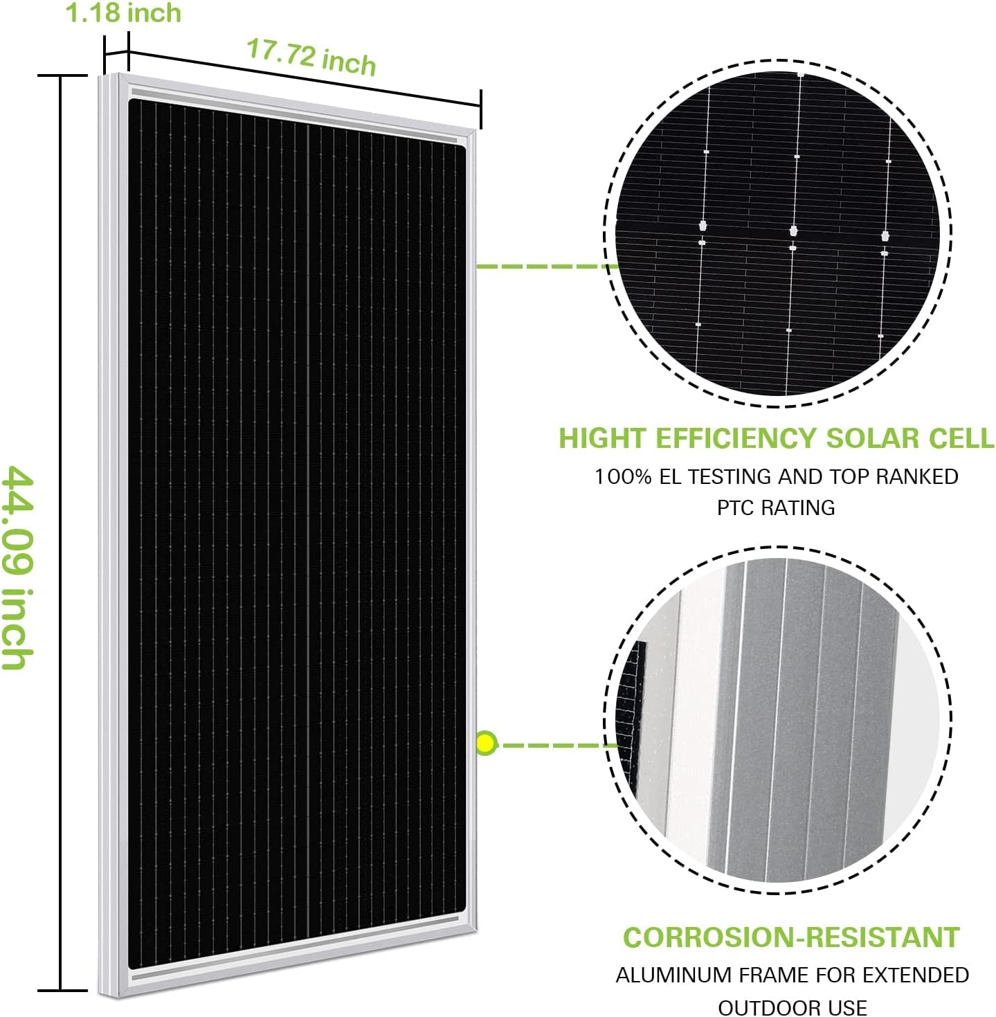 WEIZE 100 Watt 12 Volt Solar Panel, High-Efficiency Monocrystalline PV Module with 10A PWM Charge Controller for Home, Camping, Boat, Caravan, RV, and Other Off-Grid Applications