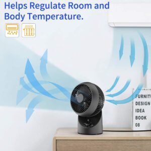 Jiffi Large Whole Room Air Circulator Fan, 360° Swing, Silent Setting, 3 Speeds, Suitable for Personal Floor Office and Whole Room Use.