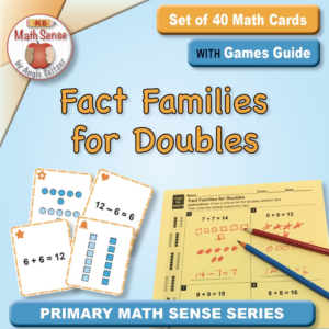 fact families for doubles: 40 math cards with games guide 1a23-d