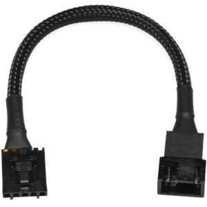 crj 5-pin pwm pc fan adapter cable for dell motherboards - 6-inch (15cm), black sleeved - connect standard 4-pin computer fans to dell latching 5-pin fan headers