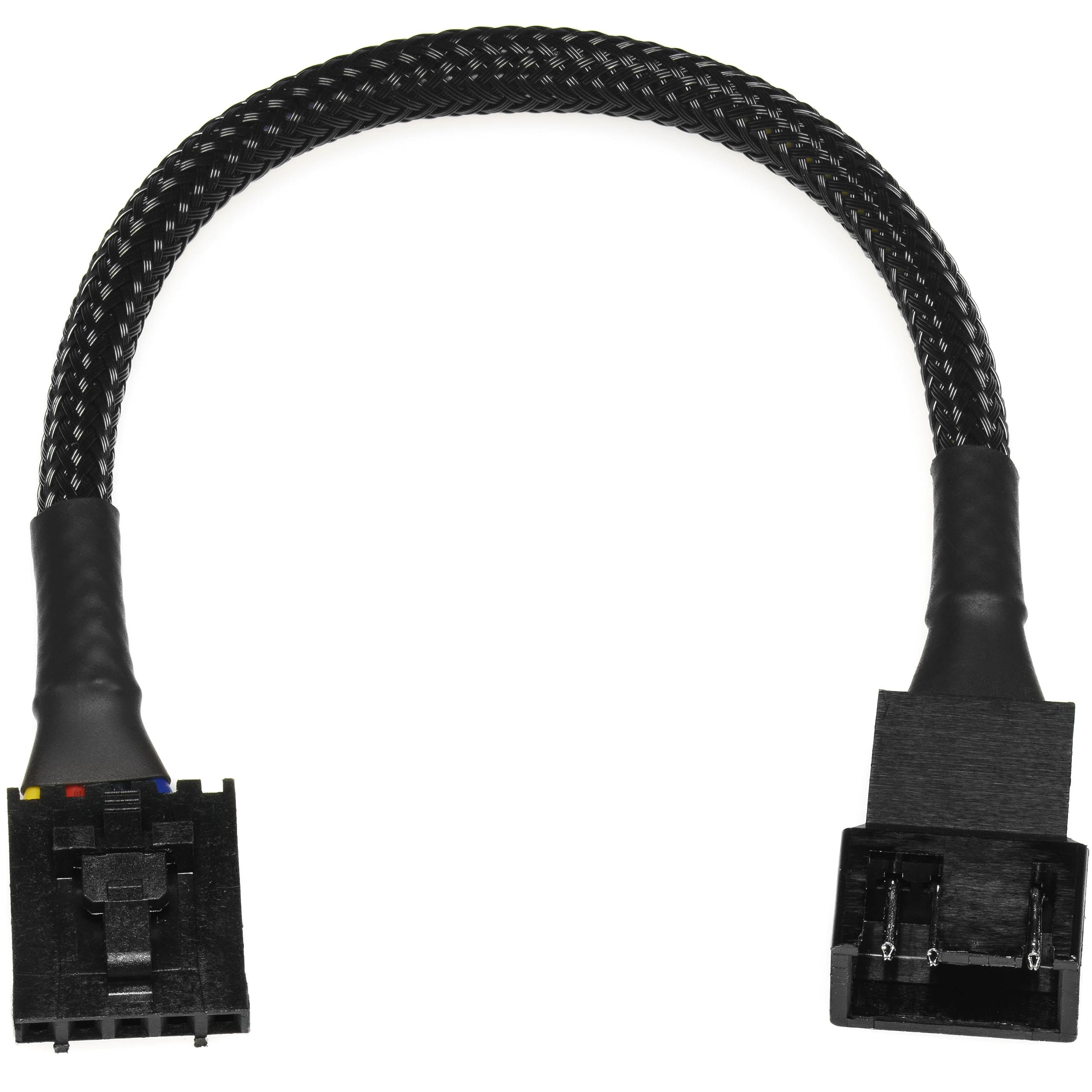 CRJ 5-Pin PWM PC Fan Adapter Cable for Dell Motherboards - 6-inch (15cm), Black Sleeved - Connect Standard 4-Pin Computer Fans to Dell Latching 5-Pin Fan Headers