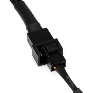 CRJ 5-Pin PWM PC Fan Adapter Cable for Dell Motherboards - 6-inch (15cm), Black Sleeved - Connect Standard 4-Pin Computer Fans to Dell Latching 5-Pin Fan Headers