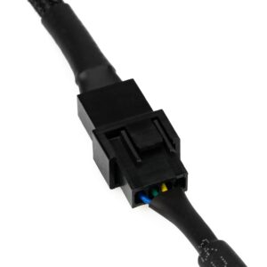 CRJ 5-Pin PWM PC Fan Adapter Cable for Dell Motherboards - 6-inch (15cm), Black Sleeved - Connect Standard 4-Pin Computer Fans to Dell Latching 5-Pin Fan Headers