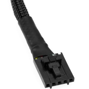 CRJ 5-Pin PWM PC Fan Adapter Cable for Dell Motherboards - 6-inch (15cm), Black Sleeved - Connect Standard 4-Pin Computer Fans to Dell Latching 5-Pin Fan Headers