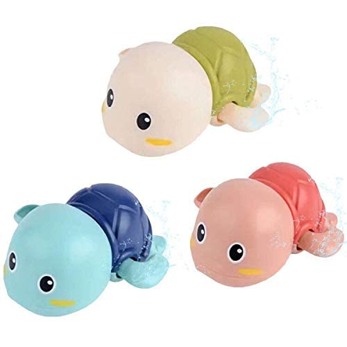 Baby Bath Toys, Wind up Swimming Turtle Toys for Toddlers, Floating Water Bathtub Shower Toys, Bathroom Pool Play Sets Fun Bathtime Gift for Kids Infants Boys Girls (3 Pack)