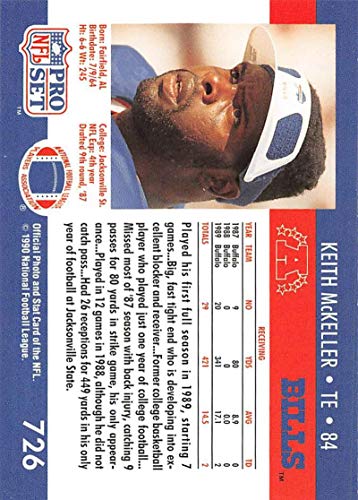 1990 Pro Set Football #726 Keith McKeller RC Rookie Card Buffalo Bills