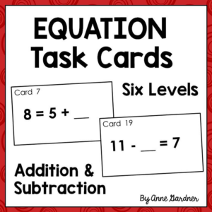 first grade math: addition and subtraction within 20 {complete the equation task cards}