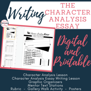 character analysis complete unit bundle - for use with any novel or short story!