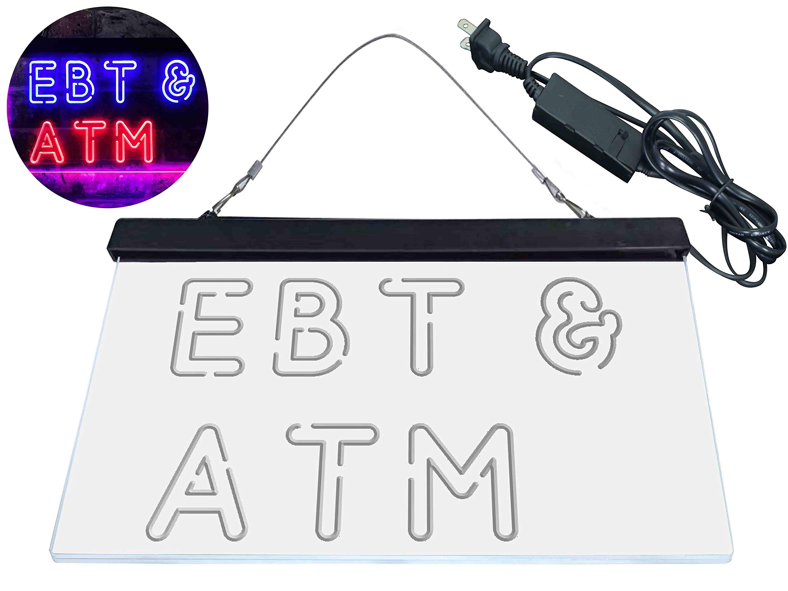 ADVPRO EBT & ATM Shop Dual Color LED Neon Sign Blue & Red 16 x 12 Inches st6s43-i3848-br