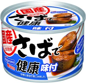 hagoromo canned mackerel saba kenko shoyu aji - seasoned mackerel with soy sauce 5.64oz. (160g) (pack of 8) (total 45.15oz.) - product of japan.