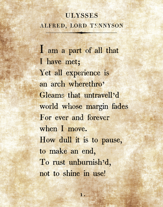 Alfred Lord Tennyson Quote - Ulysses Classroom Wall Print