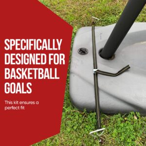 Cajun Tie Downs - Basketball Goal Anchor Tie Down Kit for Secure and Durable Court Setup, Trampoline Anchors, Ground Stakes Heavy Duty Anchor Kit, High Wind Basketball Hoop Anchor