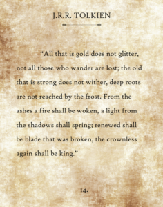 j.r.r. tolkien quote - the fellowship of the ring classroom wall print