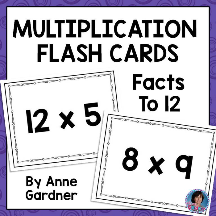 Multiplication Flashcards Printable PDF: Facts through Twelve