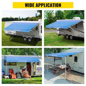 VEVOR RV Awning 15' Camper Awning Fabric, Trailer Awning Canopy Patio Camping Car Awning, Durable 15oz Vinyl Roller Tube for RV, Van, SUV, Patio Awning Replacement Ocean Blue Fade