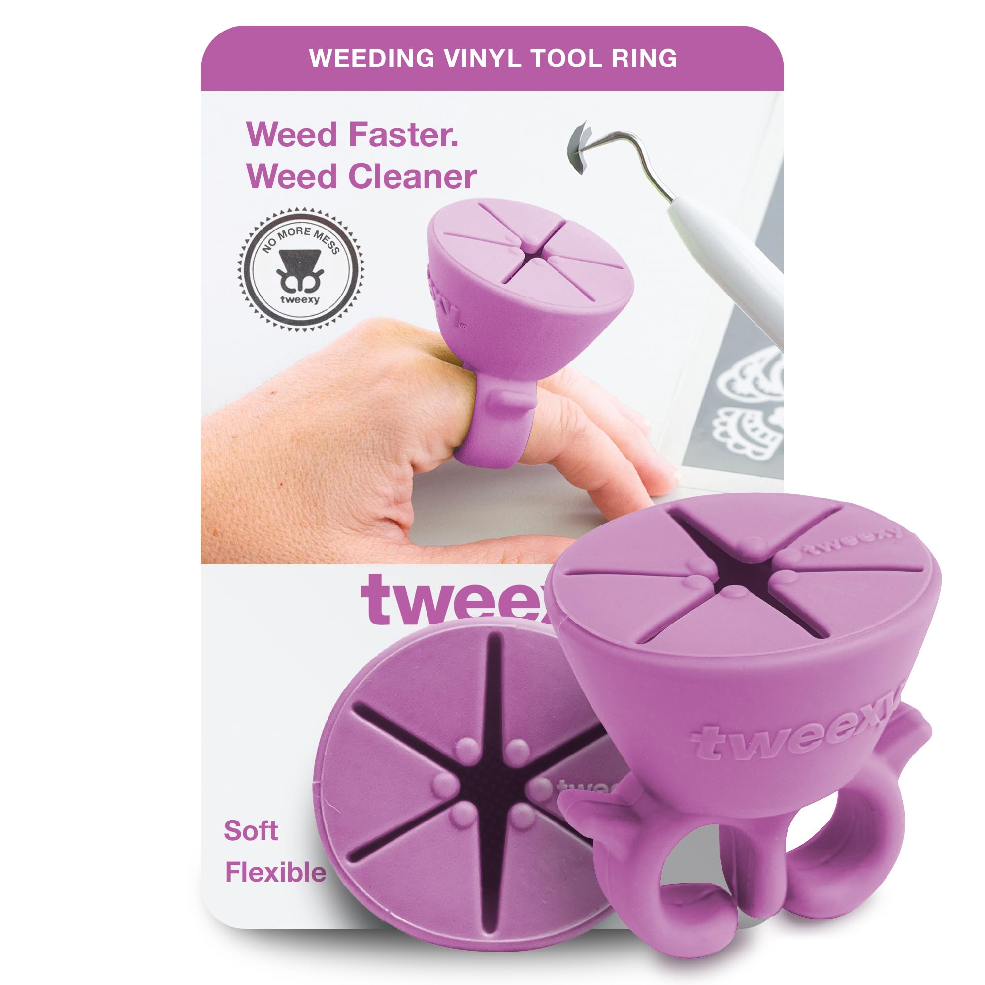 tweexy Craft Vinyl Weeding Scrap Collector Ring | Weeding Tools for Vinyl Heat Transfer, HTV Crafting & Adhesive Paper Sheets Holder | Portable Heat Press Accessories and Supplies (Lavender)