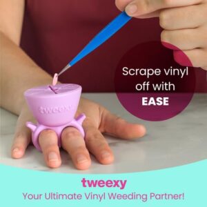 tweexy Craft Vinyl Weeding Scrap Collector Ring | Weeding Tools for Vinyl Heat Transfer, HTV Crafting & Adhesive Paper Sheets Holder | Portable Heat Press Accessories and Supplies (Lavender)