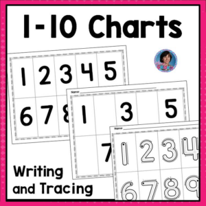 number tracing 1-10! number writing practice 1-10! numbers charts 1-10!