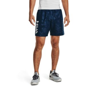 under armour woven emboss shorts, academy blue (408)/white, x-large