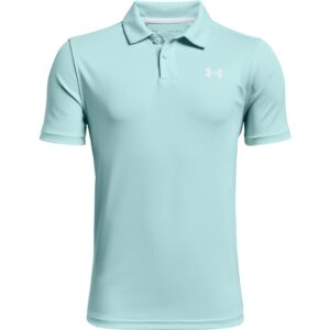 under armour boys' performance golf polo , breeze (441)/white , youth large