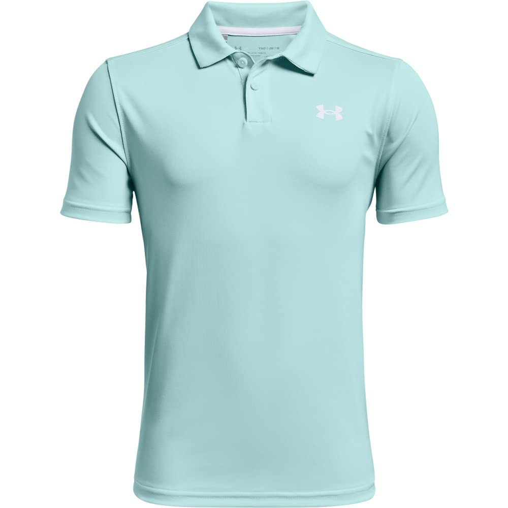 Under Armour Boys' Performance Golf Polo , Breeze (441)/White , Youth Large