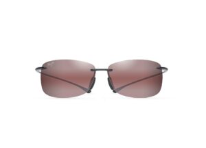 maui jim men's and women's 'akau polarized rimless sunglasses, grey matte/neutral grey, large