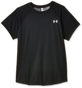 under armour men's speed stride short-sleeve t-shirt , black (001)/reflective , small