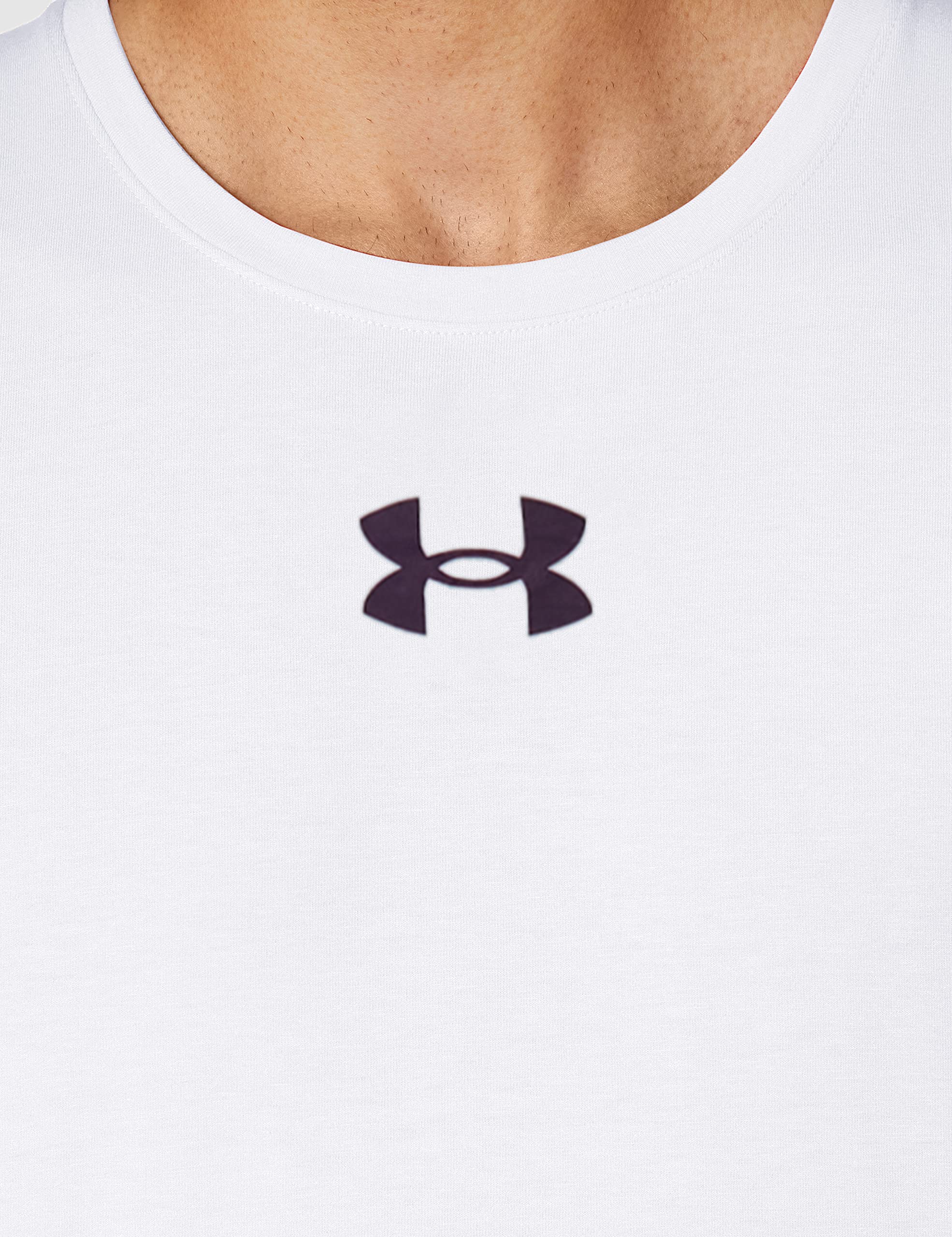 Under Armour Men's Baseline Cotton Tank , White (100)/Black, Medium