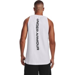 Under Armour Men's Baseline Cotton Tank , White (100)/Black, Medium