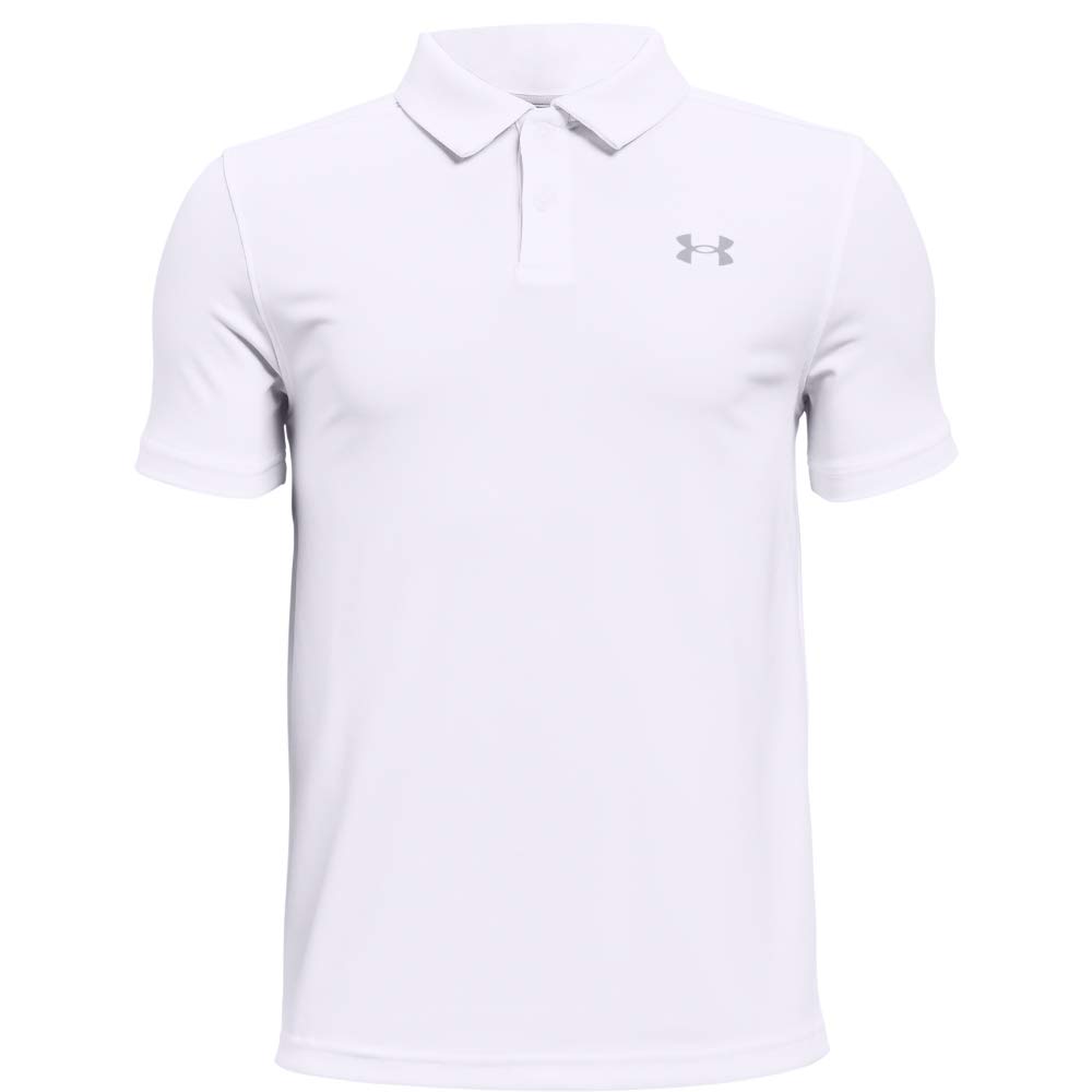 Under Armour Boy's Performance Polo (Big Kids) White LG (14-16 Big Kids)