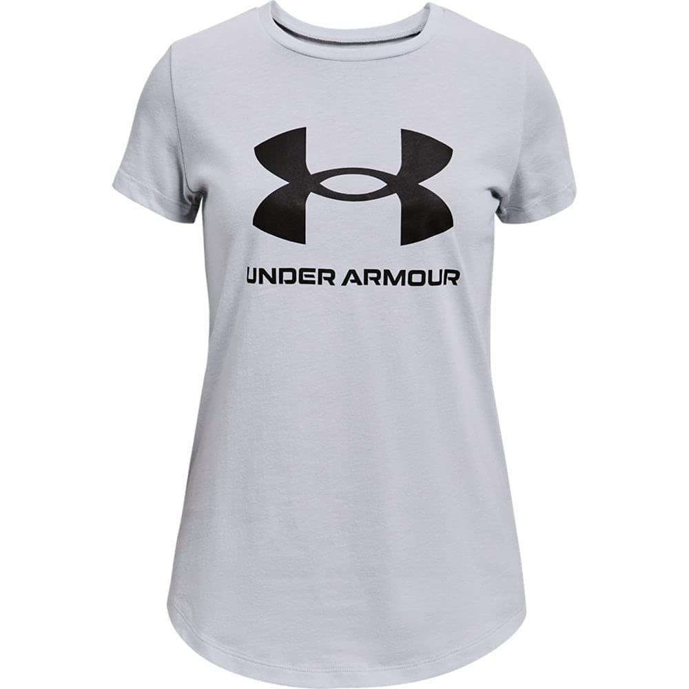 Under Armour Live Sportstyle Graphic Short Sleeve T-shirt, Mod Gray Light Heather (011)/Black, Youth Large