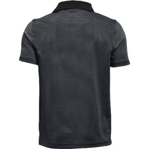 Under Armour Performance Stripe Polo, Black (001)/Pitch Gray, Youth X-Large