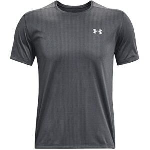 under armour men's speed stride short-sleeve t-shirt , pitch gray (012)/reflective , x-large