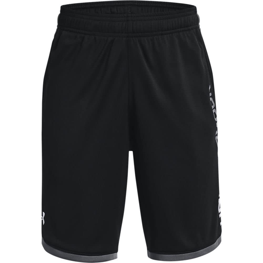 Under Armour Boys' Stunt 3.0 Shorts , Black (001)/White , Youth X-Large