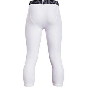 Under Armour Boys HeatGear Armour 3/4 Leggings , White (100)/Black , X-Small