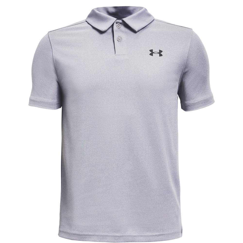 Under Armour Boy's Performance Polo (Big Kids) Mod Gray Light Heather LG (14-16 Big Kids)