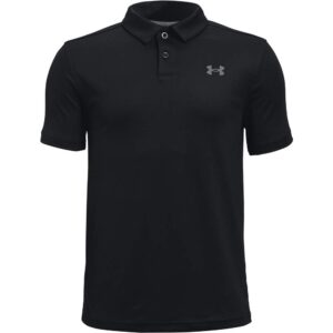 Under Armour boys Performance Golf Polo , Black (001)/Pitch Gray , Youth Large