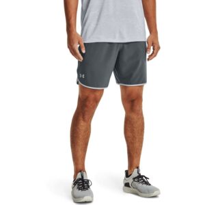 under armour qualifier train shorts, pitch gray (012)/mod gray, x-large