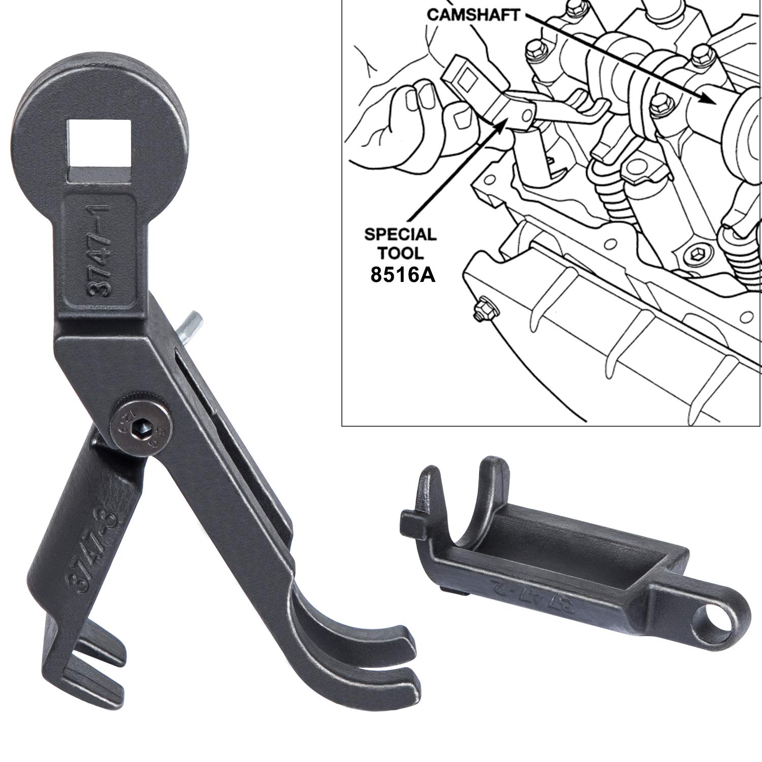 Camoo Rocker Arm Remover Installer & Valve Spring Compressor Tool for Chrysler, Dodge, Jeep 3.7 & 4.7L Replace OE# 3747-123 10102 8426 8387 8516A