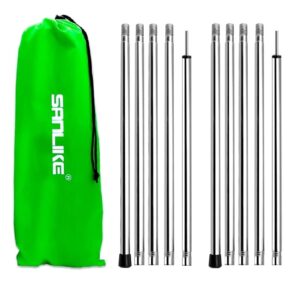 sanlike tent poles for tarp, 6.6' tarp poles set of 2, tent poles replacement, telescoping pole, canopy poles, camping poles for rooftop tents, trekking pole tent for trailor, rain fly, camper, awning