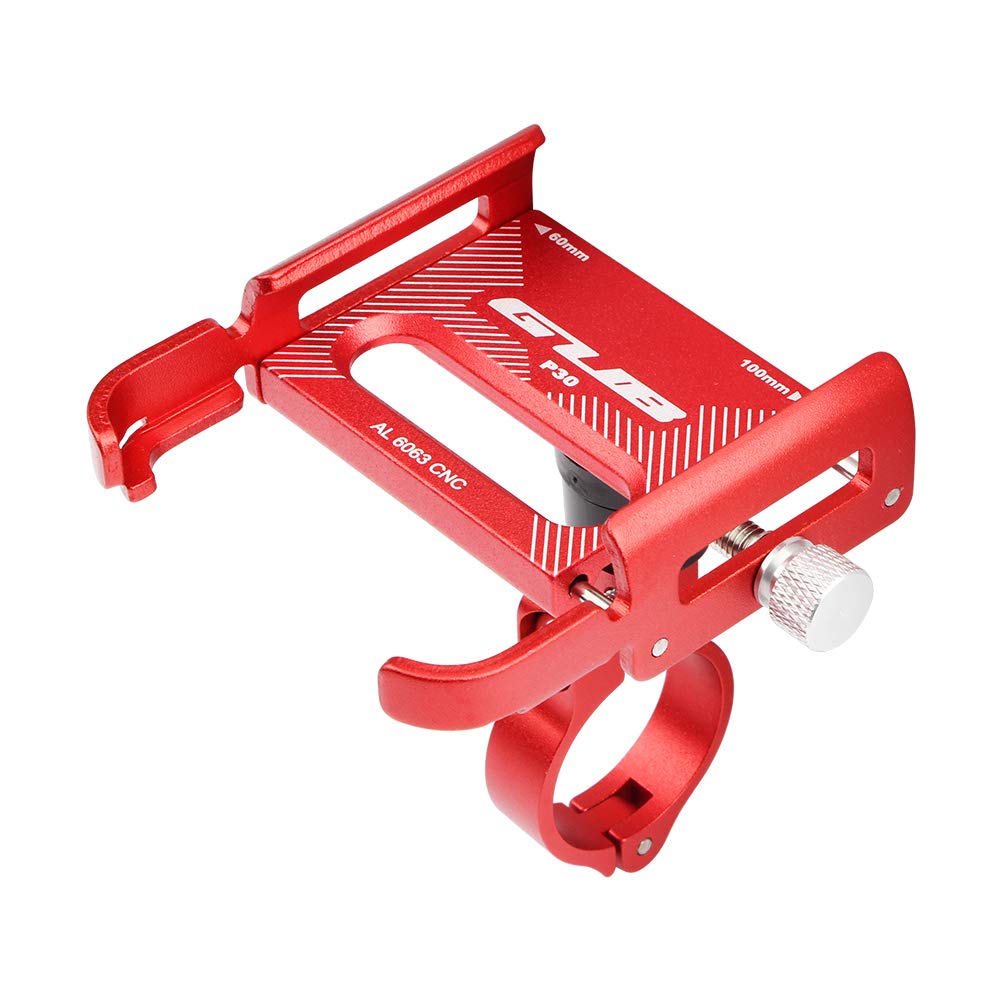 GUB P30 Aluminum Bike Phone Holder for 3.5" to 7.5" Device Bicycle Phone Stand Scooter Moto Mount Support Handlebar Clips (Red)