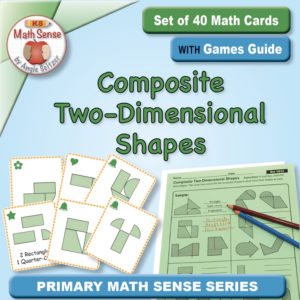 composite two-dimensional shapes: set of 40 math cards with games guide 1g13